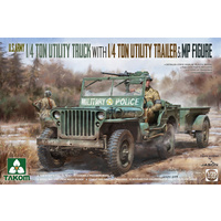 Takom 2126 1/35 U.S. Army 1/4 ton utility truck w/ trailer & MP figure Plastic Model Kit