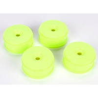 TLR 1/8 Buggy Dish Wheel, Yellow (4), 8ight Buggy 3.0