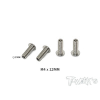 TWORKS 64 Titanium Down Stop Screws M4X12MM  4pcs - TP-087-D