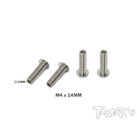 TWORKS 64 Titanium Down Stop Screws M4X14MM  4pcs - TP-087-E