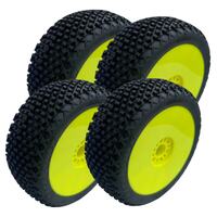 TPRO 1/8 OffRoad ZR T3 Soft MEGABLOCK Racing Tire (Yellow Wheels) 4PCS