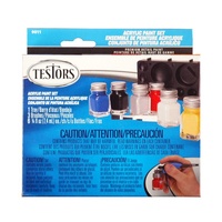 Testors Acrylic Paint Set-Primary Cols6X7.4Mls