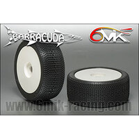 6Mik "Barracuda" Tyres glued on rims - 15/25 Soft-Med compound (pair) White Rims