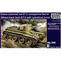 UM-MT 360 1/72 BT-5 Wheeled-track SOVIET FAST TANK w/ cylindrical turret Plastic Model Kit