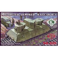 UM-MT 639 1/72 Motorized armored railcar D-3 Plastic Model Kit