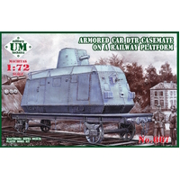 UM-MT 667 1/72 Armored car DTR-casemate on a railway platform Plastic Model Kit