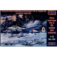 Unimodel 104 1/72 SOVIET WWII DIVE BOMBER Petlyakov Pe-2 ski series 55 Plastic Model Kit