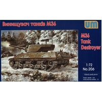 Unimodel 206 1/72 M36 Tank Destroyer Plastic Model Kit