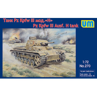 Unimodel 270 1/72 Tank Panzer III Ausf H Plastic Model Kit
