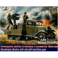 Unimodel 511 1/48 Soviet truck GAZ-AAA with anti-aircraft plant "Maksim" Plastic Model Kit