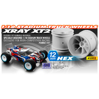 XRAY STADIUM TRUCK WHEEL AERODISK WITH 12MM HEX - WHITE (2) - XY329912