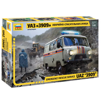 Zvezda 43002 1/43 UAZ 3909 Emergency Service Car Plastic Model Kit
