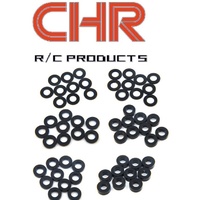 CHR M3 Flat Washer 0.25 / 0.5 / 1 / 1.5 / 2 / 3mm 10pcs each Black
