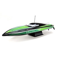 Pro Boat Sonicwake DeepV Boat, RTR, Green / Black