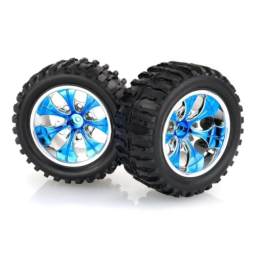 HSP 2.8" Off Road Tyres on Blue Chrome Rims - Wheels 2Pcs
