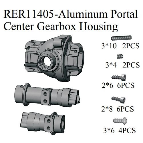 Redcat Aluminium Portal Center Gearbox Housing