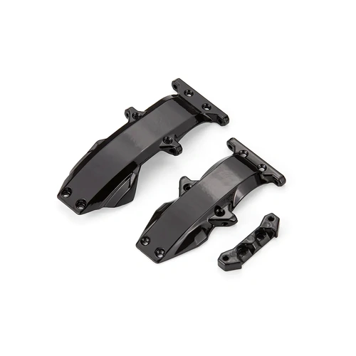 Atrek Aluminium Front and Rear Skid Plates with Suspension Arm Pin Mount Set - Black