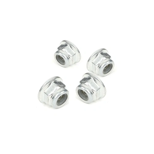 Xinlehong 4mm Steel Flanged Nyloc Nuts 4Pcs