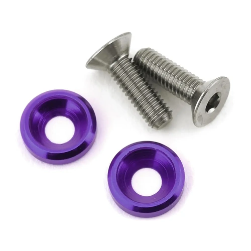 175RC 3x10mm Titanium Motor Screws (Purple) (2)