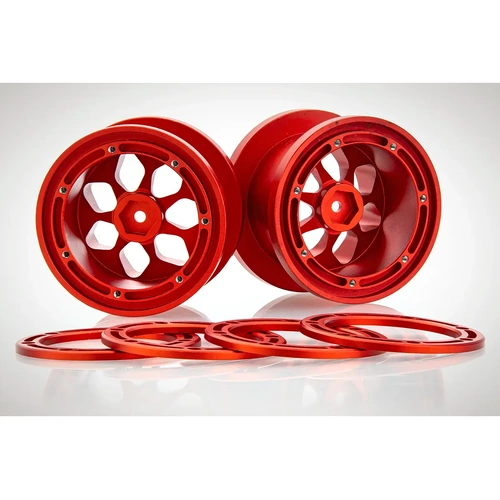 HSP 2.2" Orange Aluminium Black Beadlock Rims 2Pcs