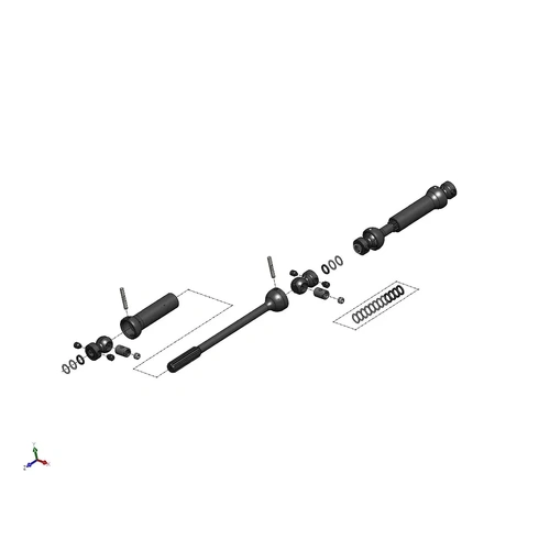 MIP Hardened Steel X-Duty CVD Centre Driveshaft Set 2Pcs