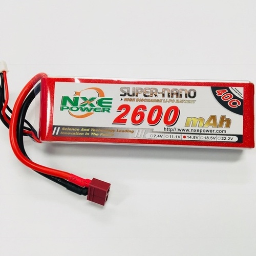NXE 14.8V 2600Mah 40C Soft Case With Deans Plug - 2600SC404SDEAN