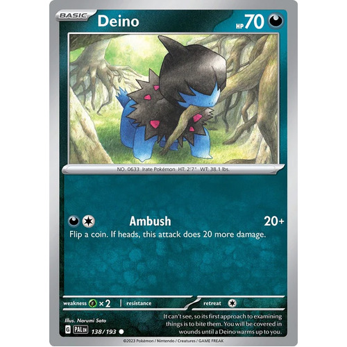138 - Deino, Paldea Evolved, Pokemon TCG