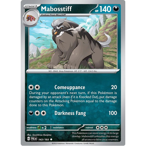143 - Mabosstiff, Paldea Evolved, Pokemon TCG