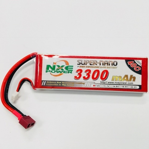 NXE 7.4V 3300Mah 40C Soft Case w/Deans - 3300SC402SDEAN