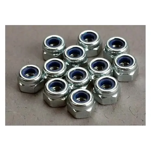 Traxxas 3mm Silver Aluminium Nyloc Nuts 12Pcs 2745