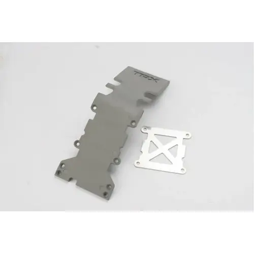 Traxxas Rear Plastic Skid Plate (Grey) w/ Stainless Steel Plate 4938A