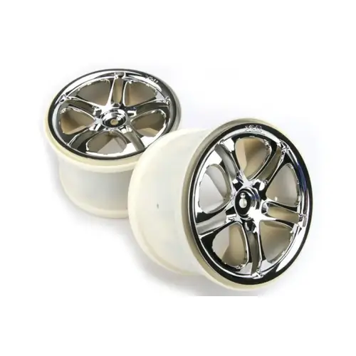 Traxxas 3.8" SS Split Spoke Satin Chrome Rims 2Pcs 5172X