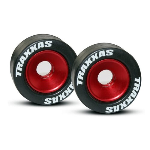 Traxxas Red Aluminium Wheelie Bar Wheels w/ Bearings & Axles 5186