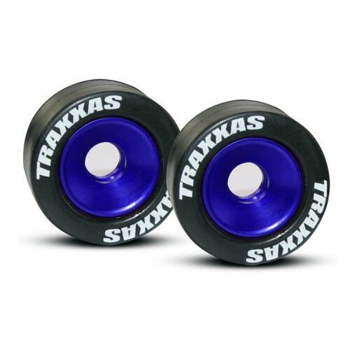 Traxxas Blue Aluminium Wheelie Bar Wheel Set 5186A