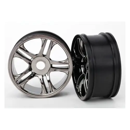 Traxxas 3.3" Front Split Spoke Black Dish Rims 2Pcs 6478