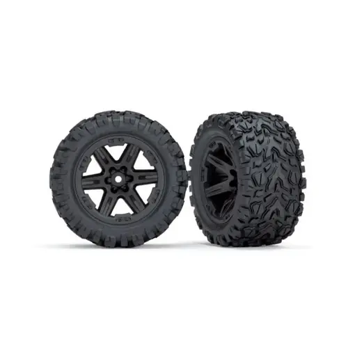 Traxxas 2.8" Talon Extreme Tyres on Black RXT Rims - Glued Wheels 2Pcs 6773