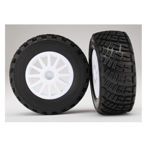 Traxxas 2.2/3.0" BFGoodrich S1 Compound Gravel Tyres on 12 Spoke White Rims w/ Foam Inserts - Glued Wheels 2Pcs 7473R