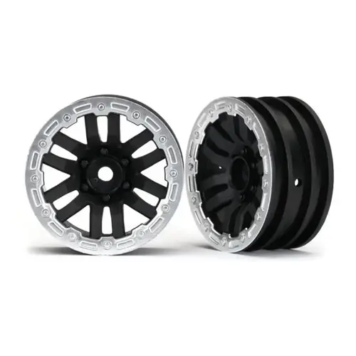 Traxxas TRX-4 1.9" Black/Satin Chrome Rims 2Pcs 8271X