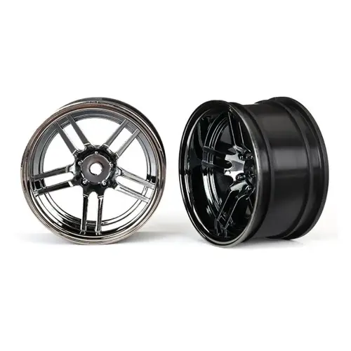 Traxxas 1.9" Split-Spoke Black Chrome Rims 2Pcs 8372