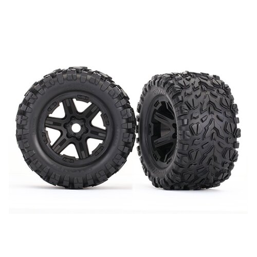 Traxxas 3.8" Talon EXT Tyres on Black Rims - Glued Wheels 2Pcs 8672