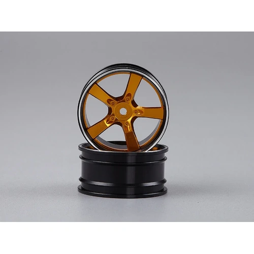 Killerbody 1.9" Black/Gold Aluminium Camaro 5 Spoke T-Drift Rims 2Pcs