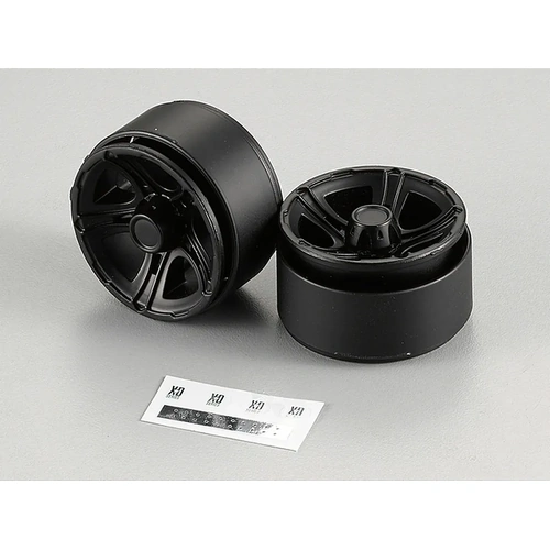 Killerbody 1.55" Black Aluminium Toyota Land Cruiser Beadlock Rims 2Pcs w/ 14mm Offset