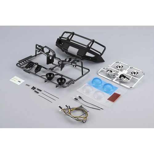 Killerbody Matte-Black Aluminium 1/10 TRX-4 Bumper Upgrade Set w/ LEDS