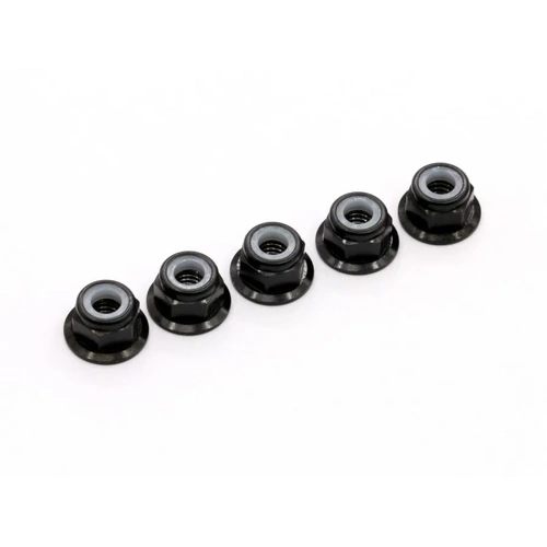 M4 Aluminum Locknut (Black), 5 pcs