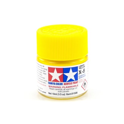 Tamiya X-8 Lemon Yellow Gloss Acrylic Paint 10ml