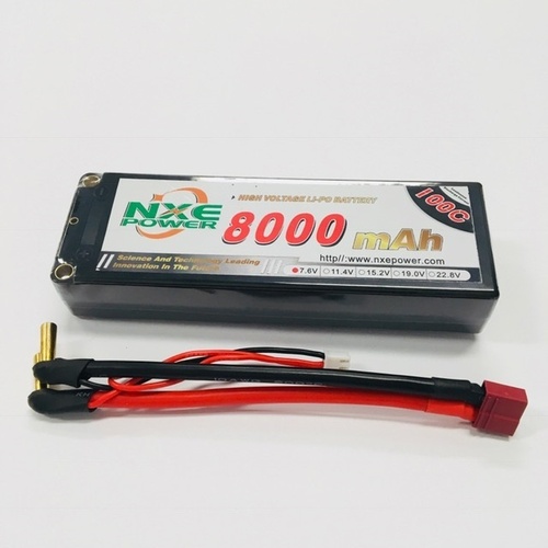 NXE HC 7.6v 8000mah (5mm+ Deans) 100c - 8000HC1002SDEAN