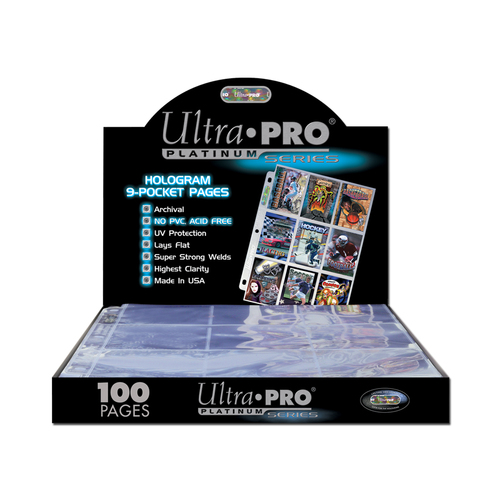 Ultra Pro Platinum 9 Pocket HOLOGRAM Pages (100 pages)