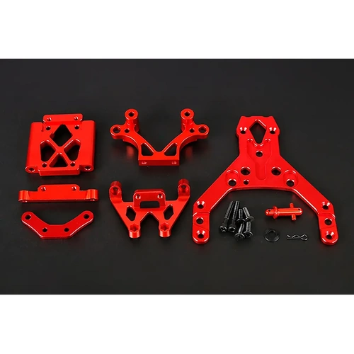 Rovan Black Aluminium Front Bulkhead Set w/ Upper Plate