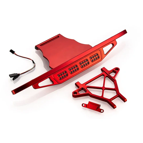 Rovan Red Aluminium Front Bumper w/ Light Kit
