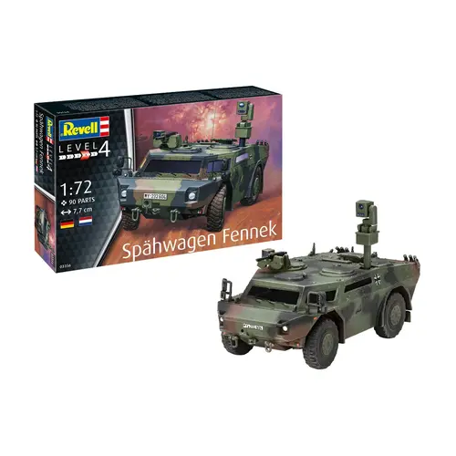 Revell 1/72 Spahwagen Fennek Armoured Vehicle Scaled Plastic Model Kit - 95-03356
